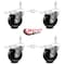 Service Caster 4 Inch Phenolic Swivel 3/8 Inch Threaded Stem Caster Set with Total Lock Brake SCC-TSTTL20S414-PHR-381615-4 - alternate 2